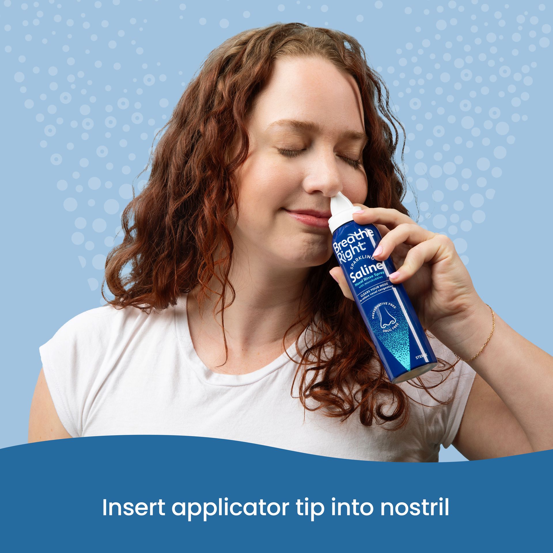 Breathe Right Sparkling Saline Rinse Spray, Relieves Nasal Congestion, 4oz