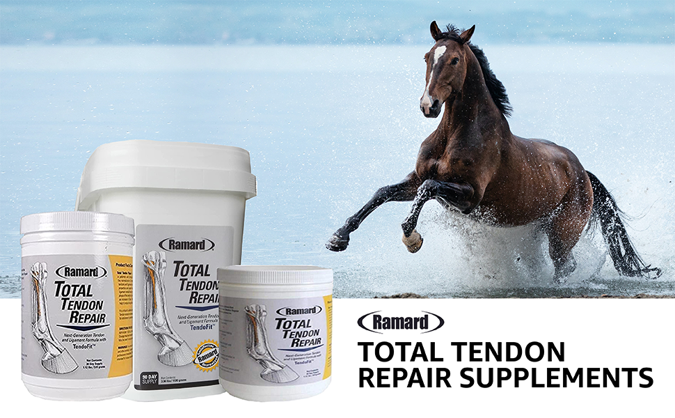 Ramard Total Tendon Repair –Advanced Powder Supplement with Vitamin C, Collagen, and MSM for Horse Joint, Ligament, and Tendon Support - Supplements for Elasticity and Strength – 30 Day Supply