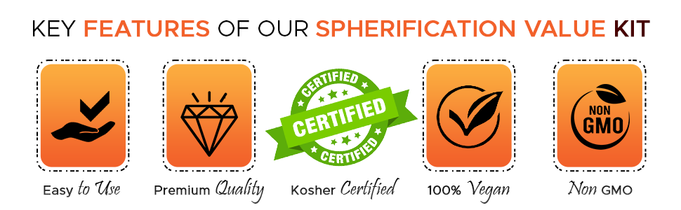 Cape Crystal Sodium Alginate and Calcium Chloride – Spherification Value Kit - Practice Molecular Gastronomy, 4-Oz.