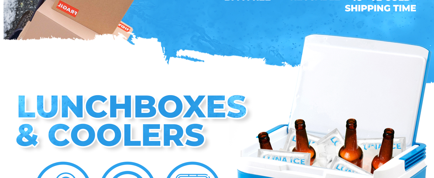 Dry Ice Packs for Shipping - Long Lasting ice Packs - 24+ Hour Freeze Power - BPA Free - 12 Pack Bulk 3 lb – Hielo Seco - Reusable Gel Bricks for Food