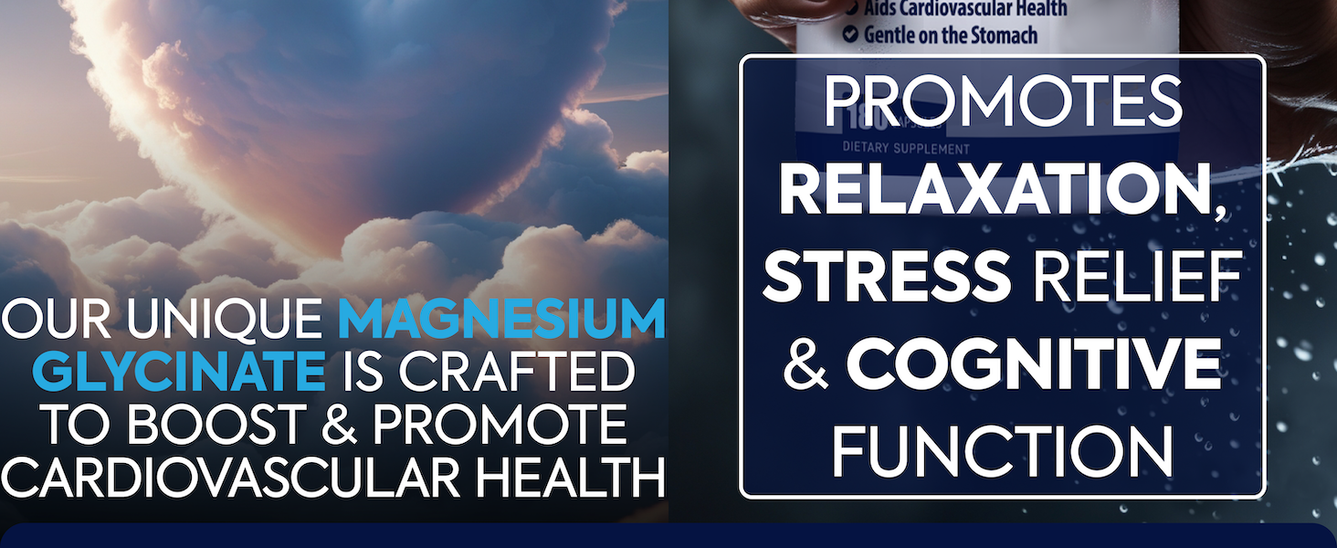 Premium Magnesium Glycinate 425mg - 180 Vegan Capsules - Helps with Stress Relief, Sleep, Muscle Cramps & Healthy Heart |