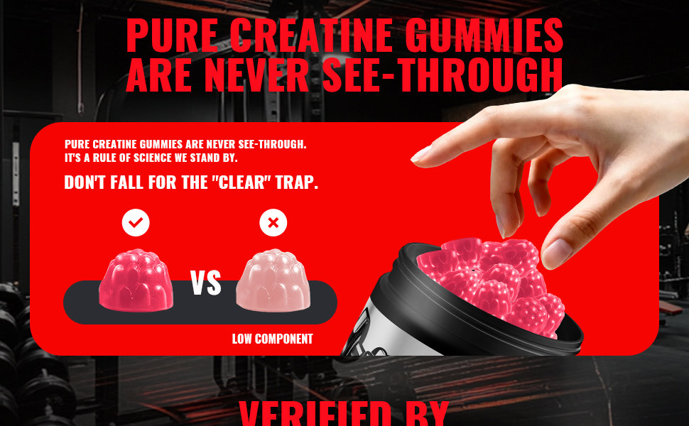 Natures Aid NSF Certified Creatine Gummy 5g - Creatine Monohydrate Gummies – Pre-Workout Energy & Muscle Growth Support for Men & Women | Strawberry Electrolyte Gummies (135 Count)