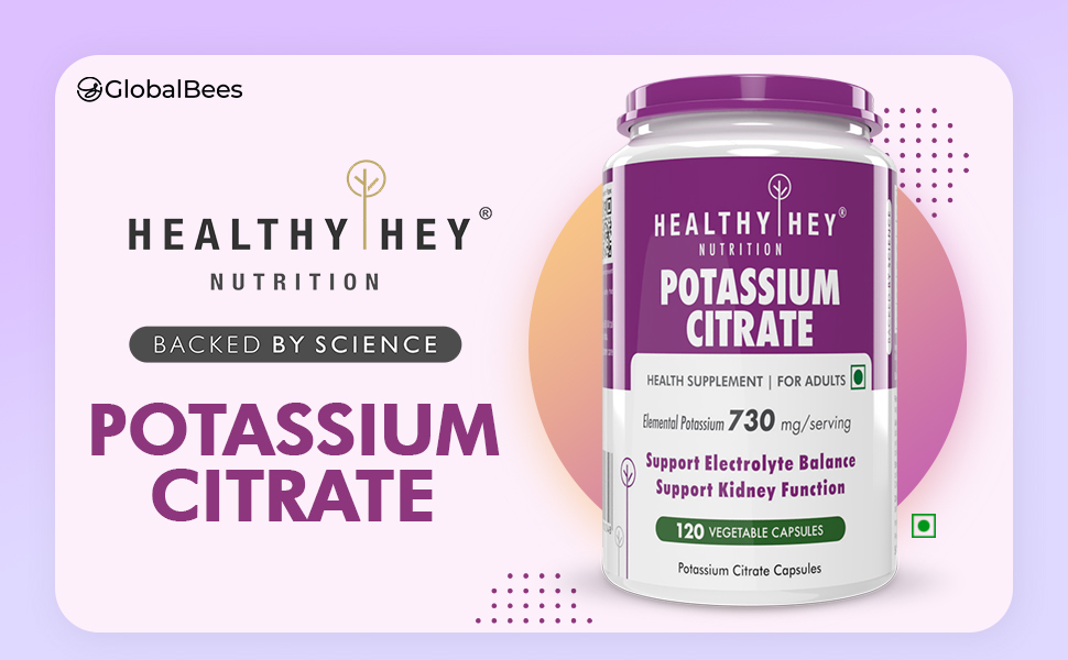 HealthyHey Nutriție Citrat de potasiu -120 Capsule vegetale