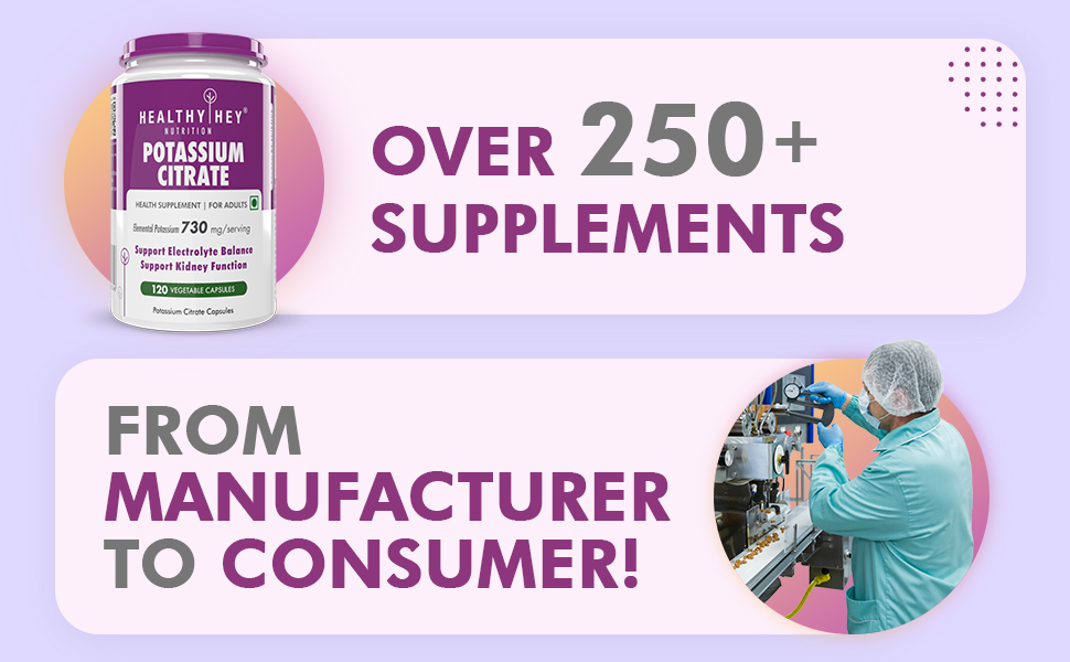 HealthyHey Nutriție Citrat de potasiu -120 Capsule vegetale