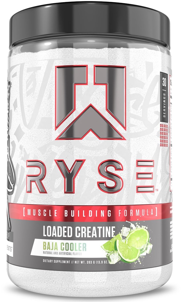 Creatura incarcata RYSE pentru barbati si femei - Baja Cooler - Formula de constructie musculara cu 3 forme de electroliti, Betaine Anhidros si varful ATP - Putere, Suport putere si rezistenta - 30 Serviri