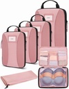 Cuburi de ambalare de compresie BAGSMART, 6 PCS Cuburi de ambalare pentru costume, Saci de călătorie Organizator pentru Bagaje, Cub de ambalare uşoară pentru călătorii esenţiale