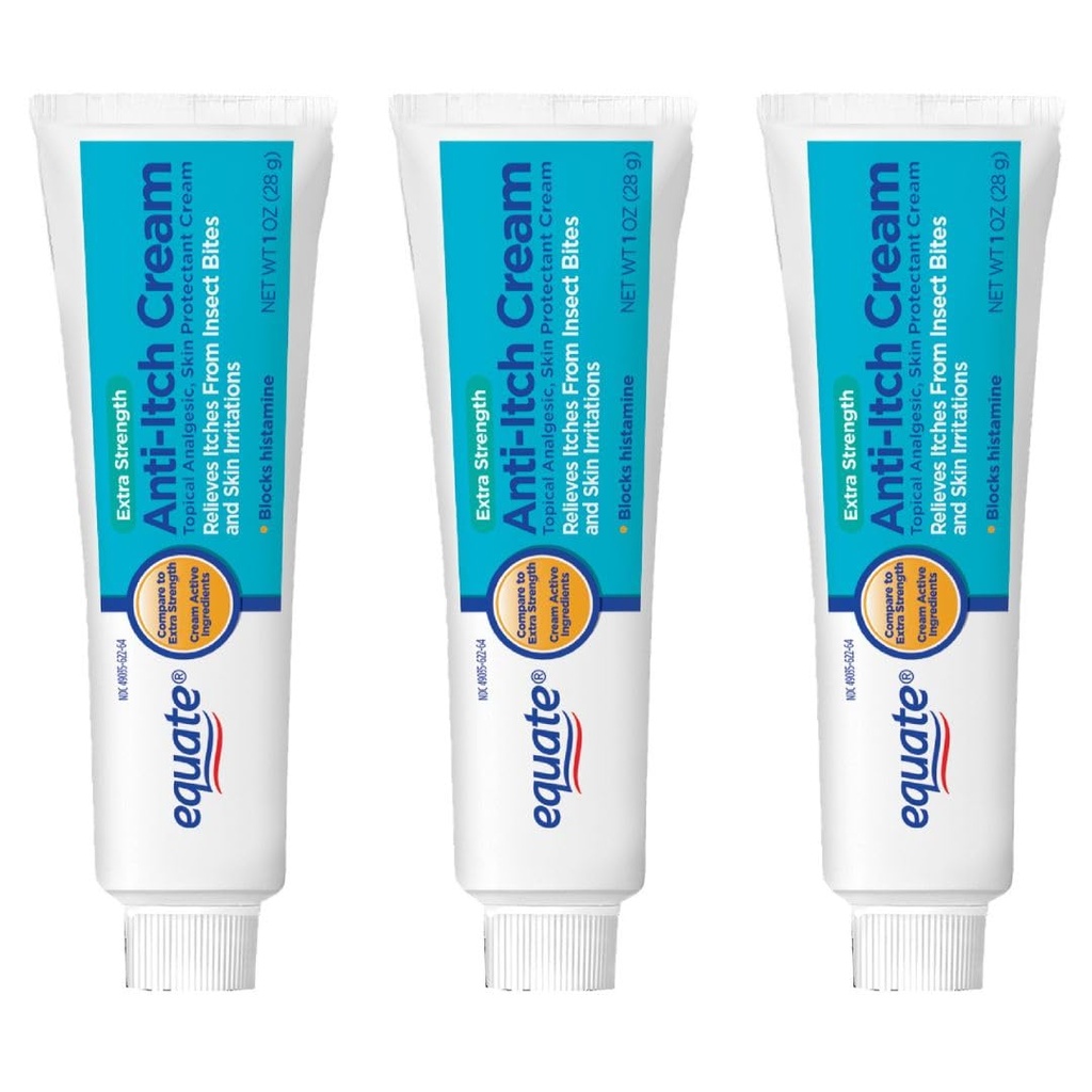 Equate Extra Force Anti- Itch and Skin Protectant Cream, 1 Ounce (3 Pack)