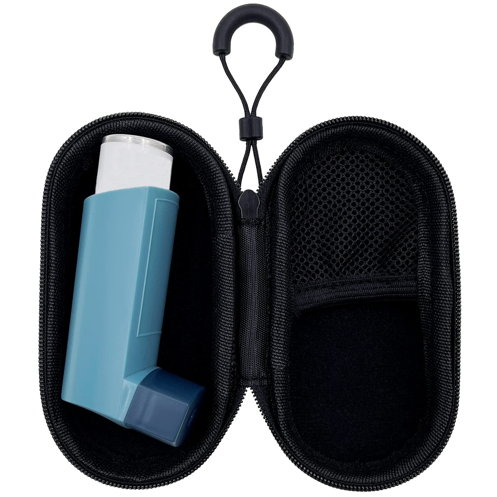 Holder Travel Case for Astma Inhaler, Compact Case for Handy Inhaler for Adulți și Copii (Numai cauza) (Black)