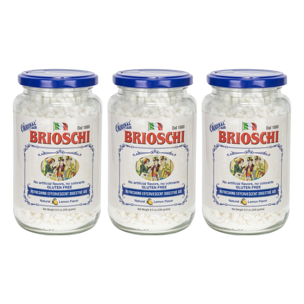 Brioschi [Pack 3 Italian Lemon aroma Refreshing Efervescent 