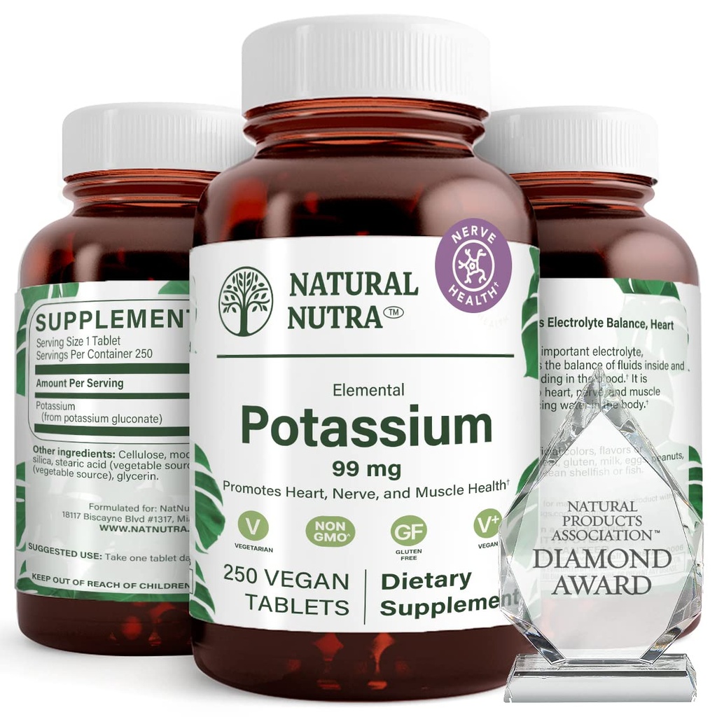Natural Nutra Elemental Potasiu Gluconate 99 mg Supliment alimentar 