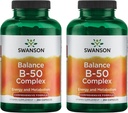 Swanson B- 50 B- Complex de vitamine B cu potenţă ridicată şi biodisponibilitatea - Promovează sprijinul sistemului imunitar, SIDA Heart Health, & Susţine sistemul nervos sănătos - (250 capsule) (2 ambalaj)