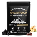 Gumiile Shilajit, Gumiile Pure Himalayan Shilajit Gummies Gold, Nu Zahăr adăugat non-GMO 100% Natural & Organic, Ashwagandha, Gokshura