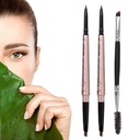 2 Pack Creion sprânceană, machiaj sprâncene impermeabile cu două sfârşituri, set profesional de creştere a sprâncenelor cu sprânceană perie (Dark Brown #1)
