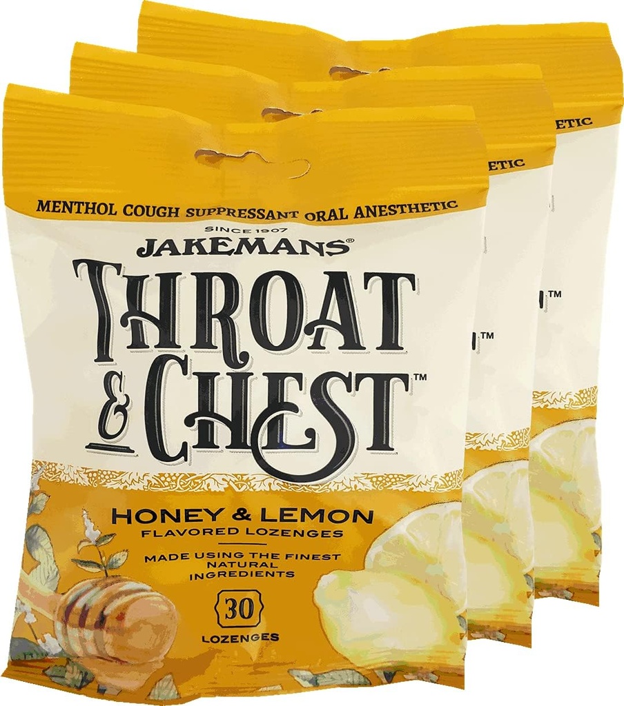 Jakemans Honey and Lemon Throat & Chest Lozenges Cough Drops 