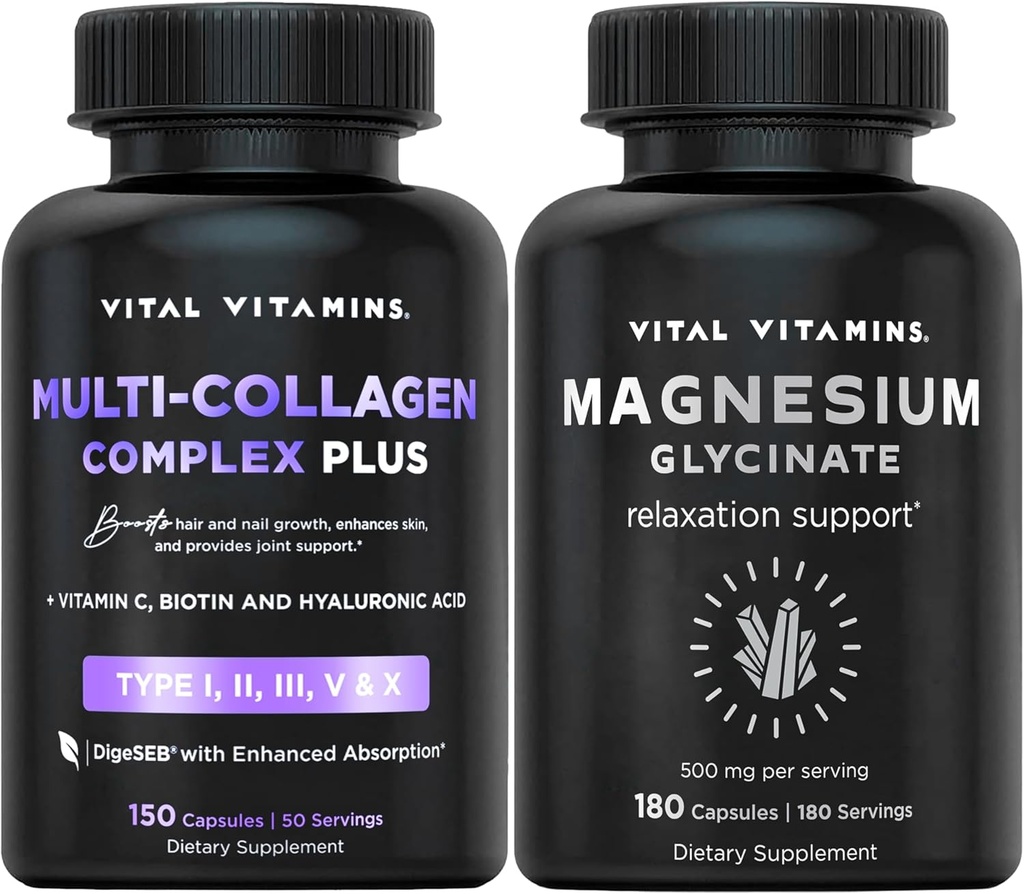 Vitamine vitale Multi Colagen Plus Capsule + Capsule de glicinat de magneziu