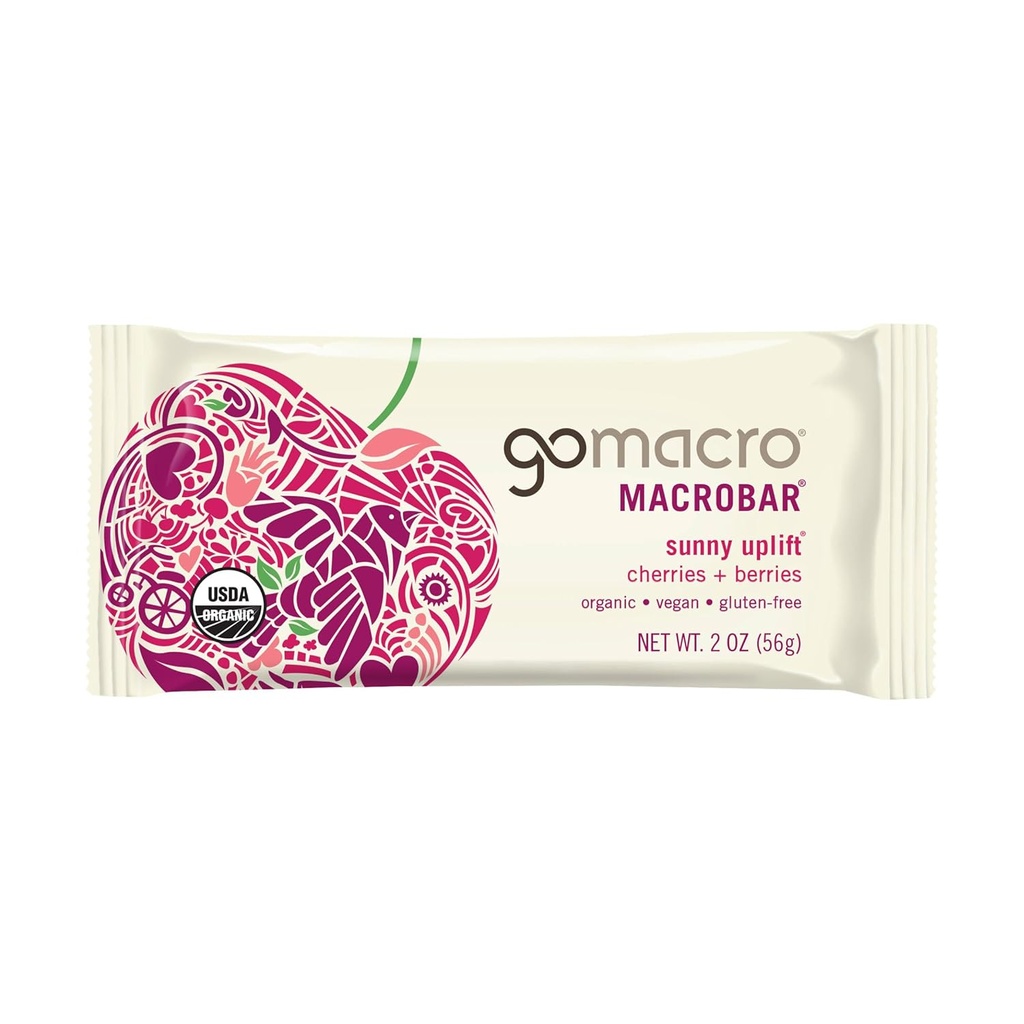 Gomacro, Bar Sunny Cireșe înălțate boabe organice, 2 Ounce
