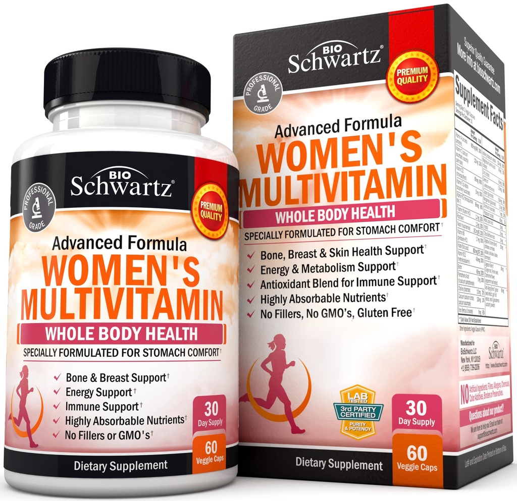 Multivitamine pentru femei cu vitamina D3 - Multivitamine pentru Pielea Pielea Osoasa Energie Comuna - Vitamine pentru Suport Imunitatii - Sistemul imunitar Stimuleaza Apararea Imunitatii Naturale - Supliment de sprijin comun - 60Ct