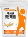 BulkSupplements.com Ginseng Root Extract pulbere - Panax Ginseng Supliment, Herbal Supplement - Vegan & Gluten gratuit, 1g per Serving, 250g (8,8 oz) (Pachet de 1)