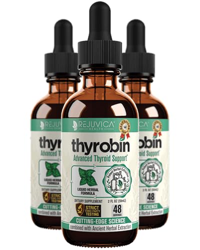 Thyrobin - supliment avansat de suport tiroidian - Livrare lichida pentru o mai buna absorbtie - Iod, Stinging Nettle, Kelp, Astragalus, Ashwagandha & More!