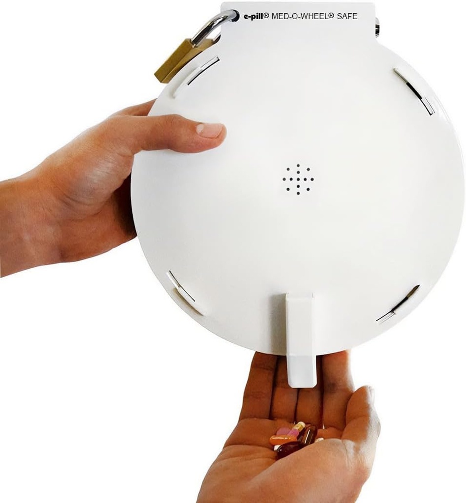 E-Pill Med-O-Wheel Safe - Highly Tamper Rezistent Automatic Pilula Dispenser - caz metalic cu 4 Lock-uri independente