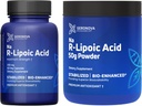 Geronova Research R-Lipoic Acid 300mg 60 Caps, Bio-Enhanced Na R-Lipoic Acid 50g pulbere Bundle
