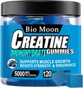 Creatin Monohidrat Gumries 5000mg pentru bărbaţi şi femei, Masticuri Creatină Monohidrat pentru forţa musculară, Muscle Builder, Energie Boost, Supliment de pregătire prealabilă (120 Conte) - Aroma de afine