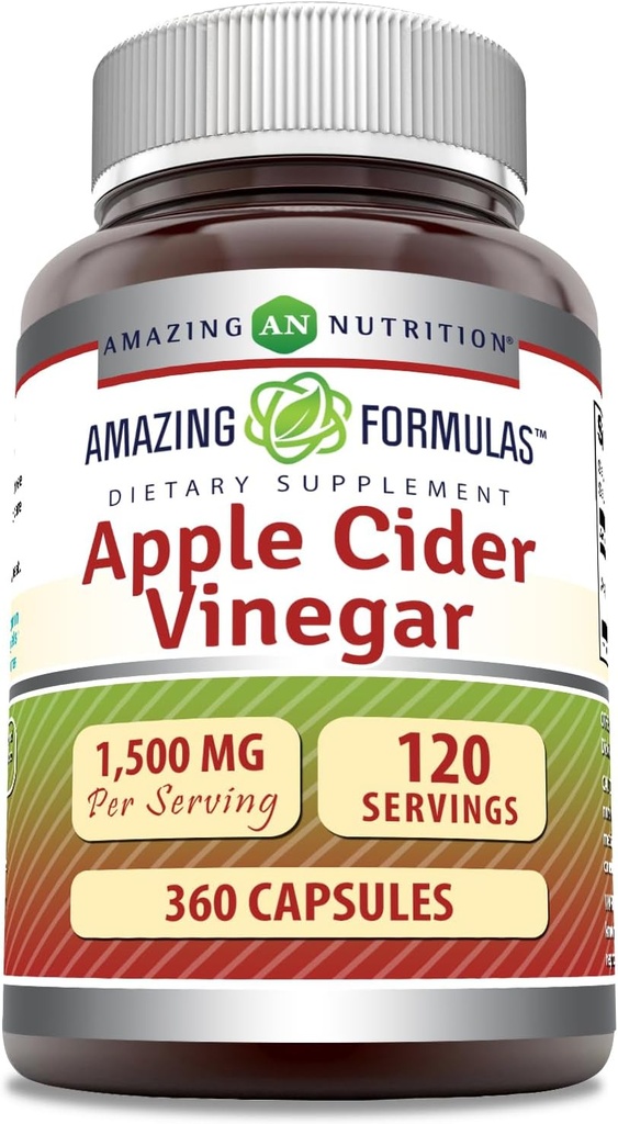 Amazing Formulas Apple Cidru Oţet 1500 mg Per Serving Supliment 