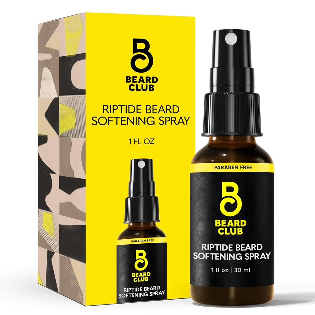Barbă Club Riptide Beard Softening Spray de Beard Club - Nourishing & Stiling Formula pentru creșterea barbă îmbunătățită, Softness & Shine - imbogatit cu ingrediente naturale pentru păr facial sănătos