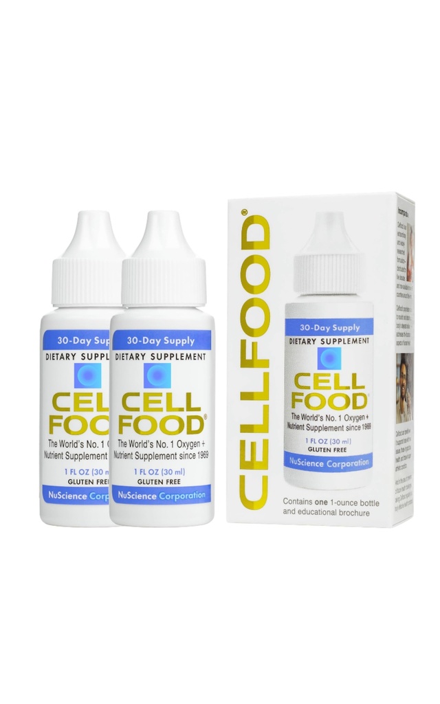 Cellfood Oxigen Boost - 1 fl oz, 2 pachet - supliment de oxigen lichid - Gluten gratuit, Cert. Kosher