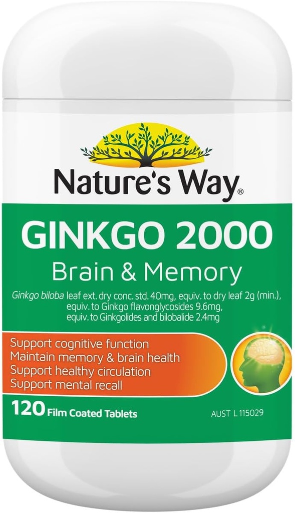 Natura's Way Ginkgo Biloba 2000MG 100+20 comprimate