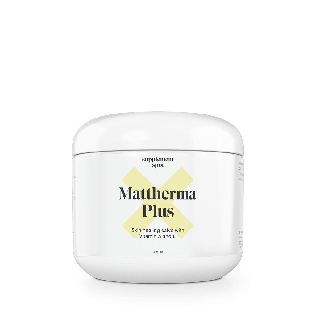 Mattherma Plus Skin Healing Ointment (4 Fl Oz.) - Soothing Salve for Cracked Skin w/Vitamin E & A 