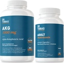 Dr. Tobias AKG Supliment & Multivitamine adulte - Energie celulară completă și suport nutritiv pentru wellness și vitalitate generală, Vegan, non-GMO