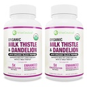 Max Absorbtion USDA Organic Milk Thistle Potent 5:1 Extract concentrat (rezistenta 2000 mg) & Organic Dandelion Root 