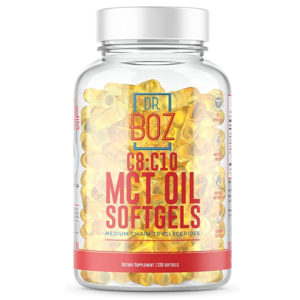 Dr. Boz - C8:C10 MCT Suplimentul de ulei (330 Softgels) - Doctor aprobat - Energie Naturală, Managementul Greutatei, & Concentrarea Mentala - Creste Ketone - Made din ulei de cocos pur - Made in the USA - Auto Care