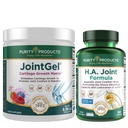 Produse de puritate JointGel (Berry Flavor) + HA Joint Formula Bundle Bioactive Colagen Peptides + MSM - Sprijină funcția comună + Flexibilitate în timp ce Fortificând cartilajul comun - Acid hialuronic +Mai mult