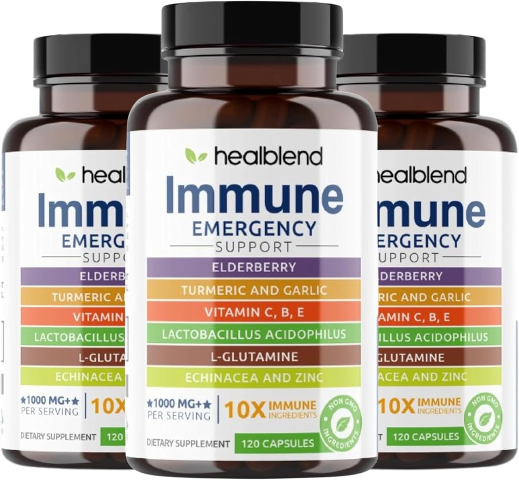 se vindecablend 10 din 1 supliment de sprijin imun Booster cu elderberry, zinc, echinacea, Turmeric, Lactobacillus Acidophilus, pentru adulţi (3 ambalaj)