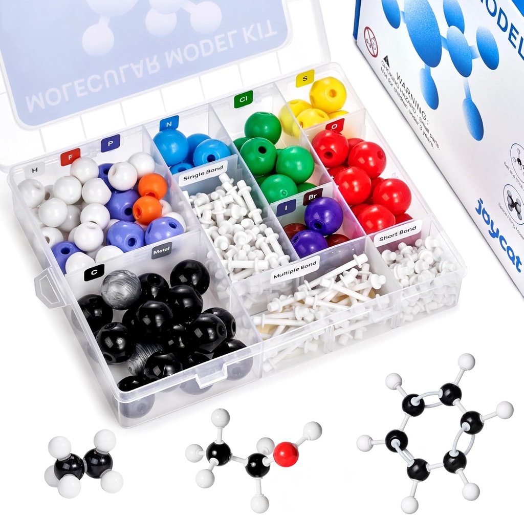 Kit de modele moleculare JoyCat (238pcs), Cadouri ştiinţifice pentru chimie organică pentru studenţii şi profesorii ochemici şi anorganici