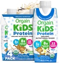 Orgain Organic Kids Proteina nutritional Shake, Vanilie - 8g de proteine, 22 vitamine si minerale, fructe si legume, Gluten gratuit, Soy Free, Non-GMO, 8.25 Fl Oz (Pachet de 4)
