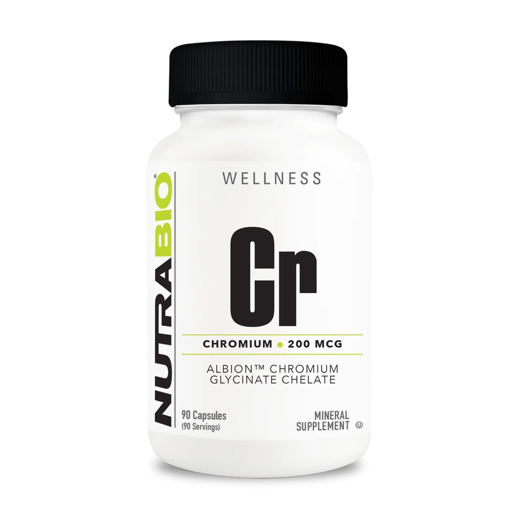 NutraBio Crom Chelated GFT - 200 mcg - 90 Capsule vegetale