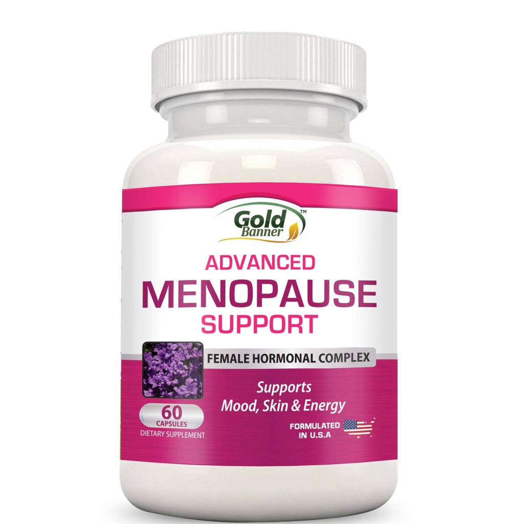 Advanced Menopause Support - Complex hormonal de sex feminin naturale pentru Flash-uri fierbinți, Swings și uscatura vaginala - negru Cohosh, Soy Isoflavones & Extract de plante - Nu include hormoni