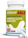 Milkaid Capsule Max pentru Intoleranţă la Lactoză Relief cu Lactase Enzyme, Supliment alimentar pentru a ajuta la prevenirea gazelor naturale, Blooting & Diaree Datorită sensibilităţii la lactoză 