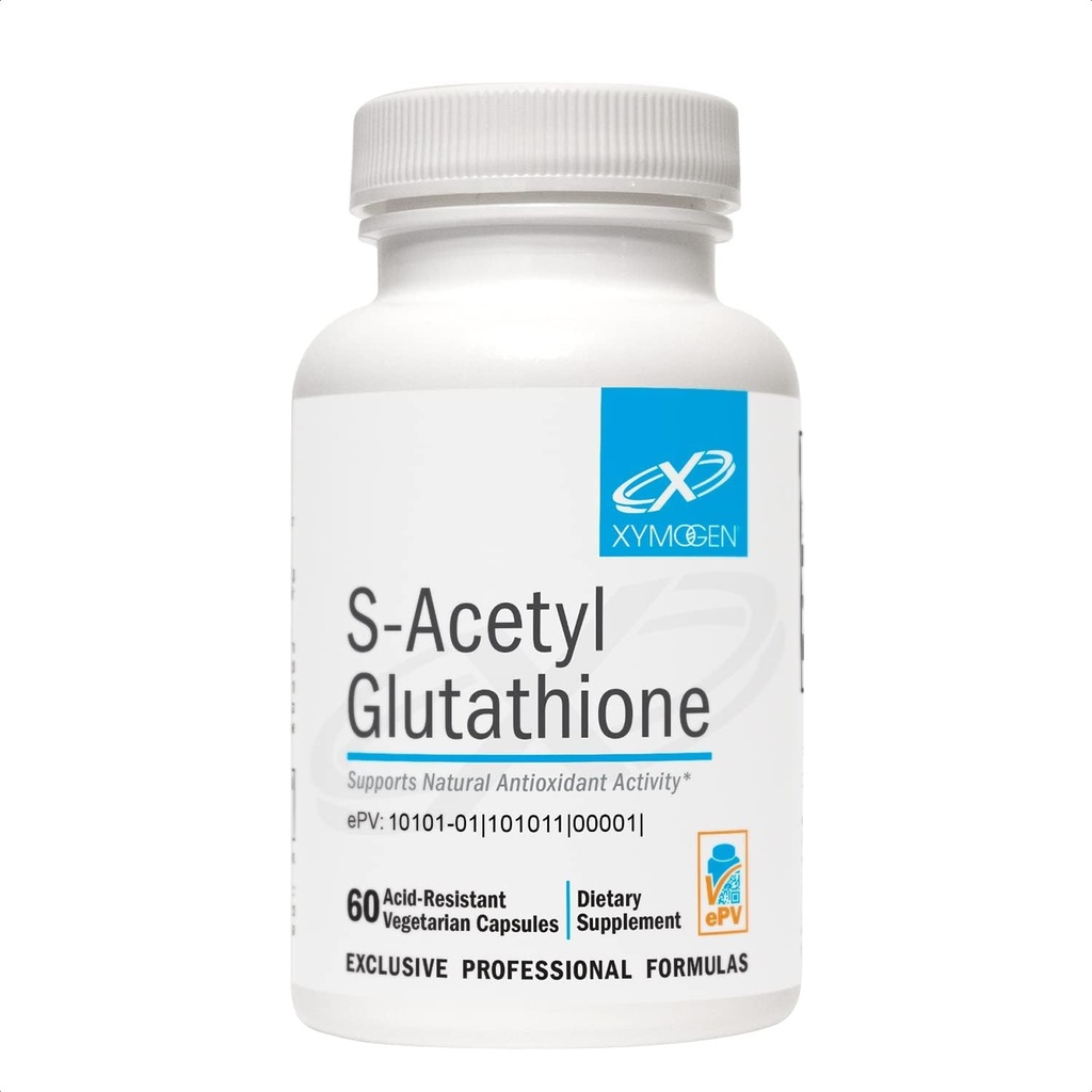 XYMOGEN S Acetil Glutatione - Absorbţie superioară Acetilat Glutatione Supliment cu acid gastric-Resistent Capsule - Îmbătrânire sănătoasă, Cellular, Antioxidant + Suport imunitar (60 capsule)