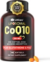 CoQ10-200mg-Softgels, 120 Servings Liposomal CoQ10 PQQ & Black Pepper Extract pentru absorbţie maximă - Ultra Ubichinonă Coenzima Q10 Supliment puternic antioxidant Suporturi Hear-t & Energy Boost
