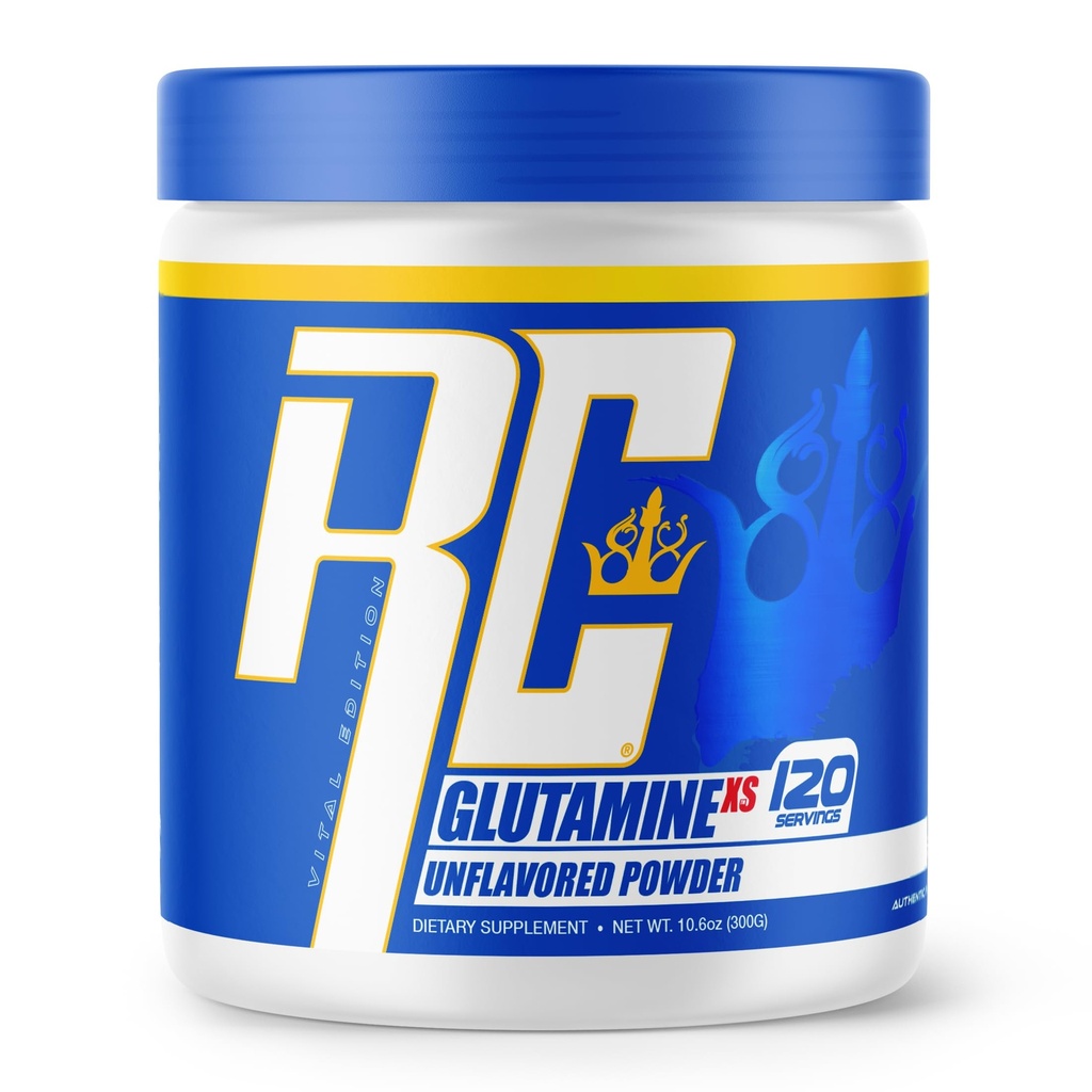 Ronnie Coleman Signature Series Glutamina pulbere, Supliment pentru post antrenament de recuperare musculare, Suplimente cu L-glutamină pentru bărbați și femei, Suport de rezistență, Unflavored Drink Mix, 120 Serviri