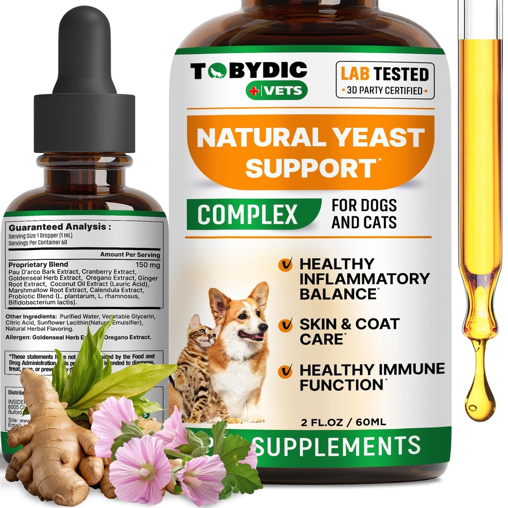 Cats Natural & Dog Infectie Infectie uretica Relief - Itchy Skin & Tratamentul urechii - Reduce Iritatie & Relieves Mancarime si Alergie - Herbal Medicine Drops Supliment - Made in USA