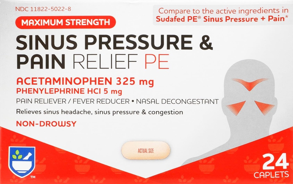 Rit de ajutor Sinus presiune şi durere Reliever PE, non-drowsy - 24 comprimate 
