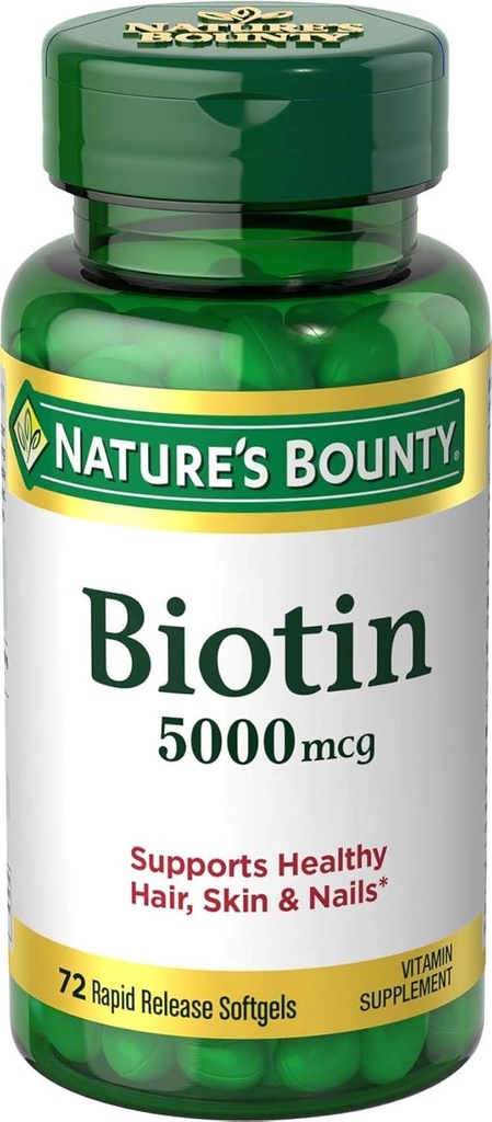 Natura's Bounty Biotin 5000 mcg lichid Softgels 72 ea (Pachet de 5)