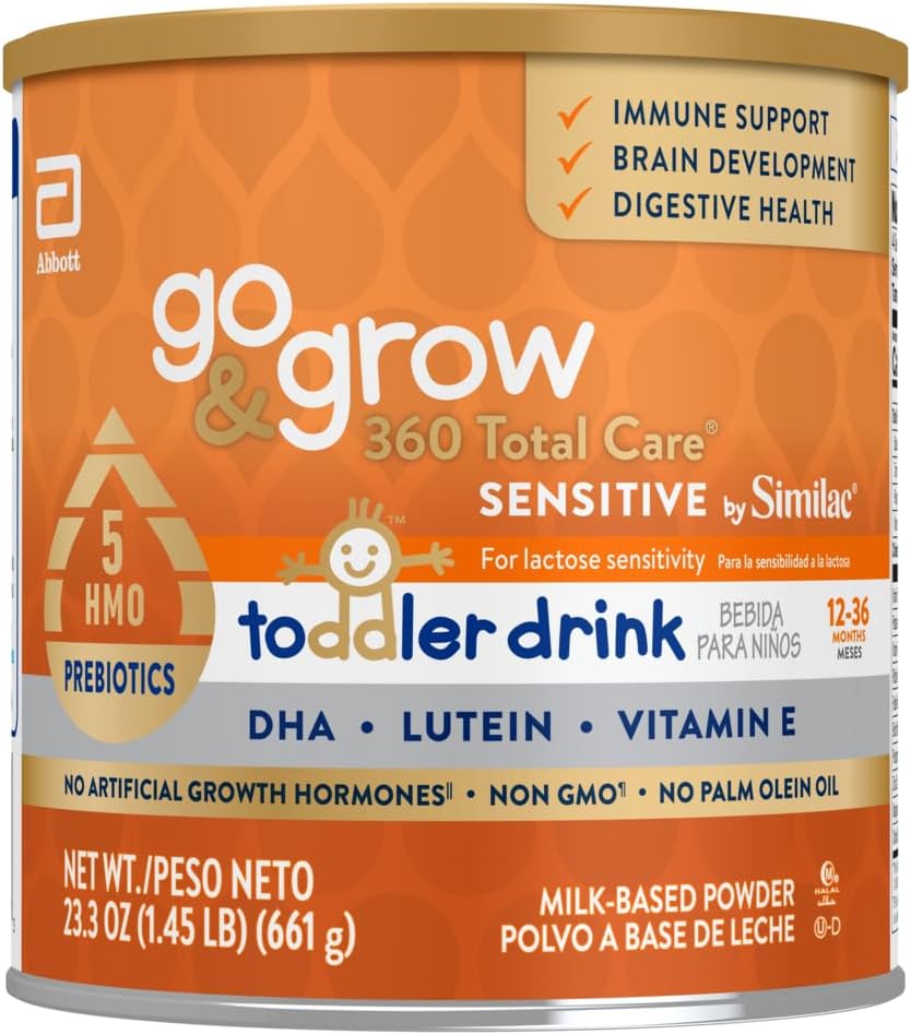 Go & Grow 360 Total de îngrijire sensibil de Similac Toddler Nutritional Drink Cu 5 HMO, pulbere, 23.3-oz Can
