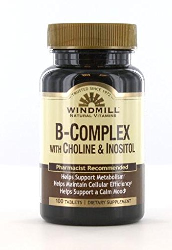 Windmill B-Complex cu Choline şi Inositol Tabs 100'S Windmill