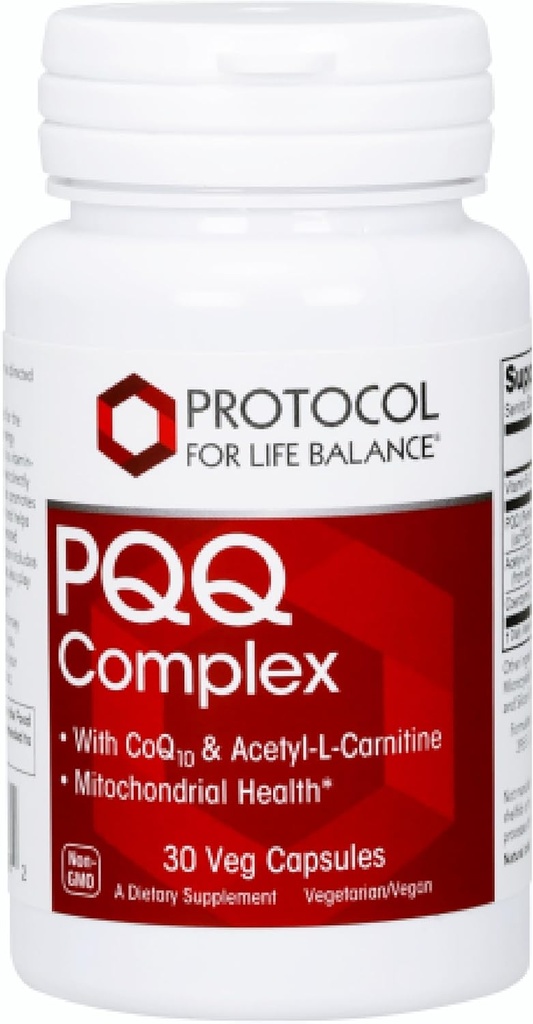 PROTOCOLUL PENTRU COMPlexUL LIFE BALANCE PQQ - Sănătate mitocondrială - cu CoQ10 & L Carnitină - B Vitamină - Supliment pentru energie - 30 Capace de legume